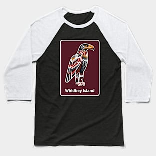 Whidbey Island Native American Indian American Red Background Eagle Hawk Haida Baseball T-Shirt